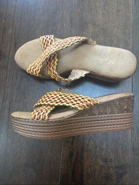 Vepose Braided Slide Wedge Sandal